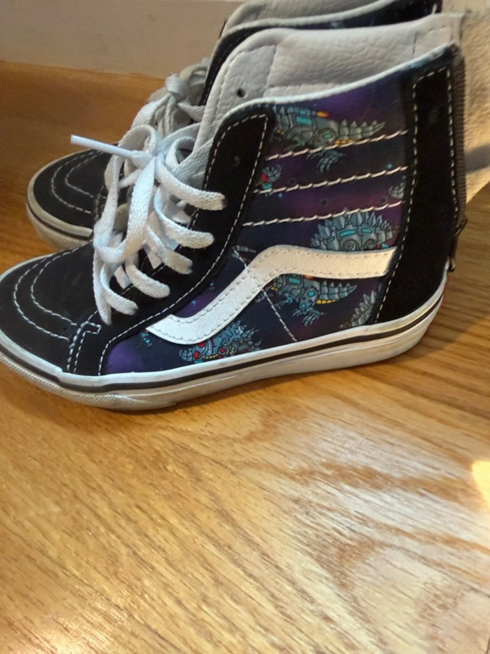 Vans Kids Black High-Top Sneakers with White Laces